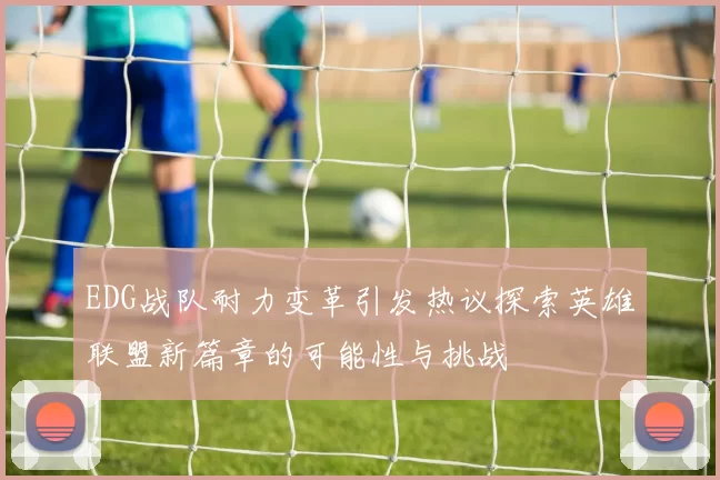 EDG战队耐力变革引发热议探索英雄联盟新篇章的可能性与挑战